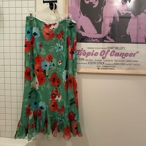 Floral Green Skirt